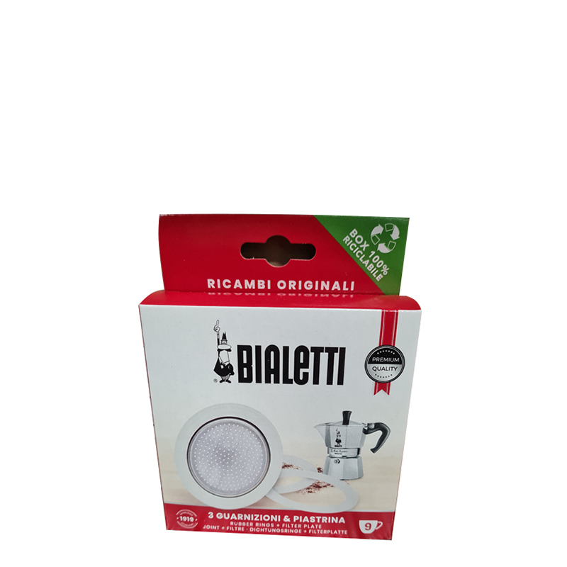 Bialetti- 3 replacement gaskets + 1 filter for Bialetti Moka
