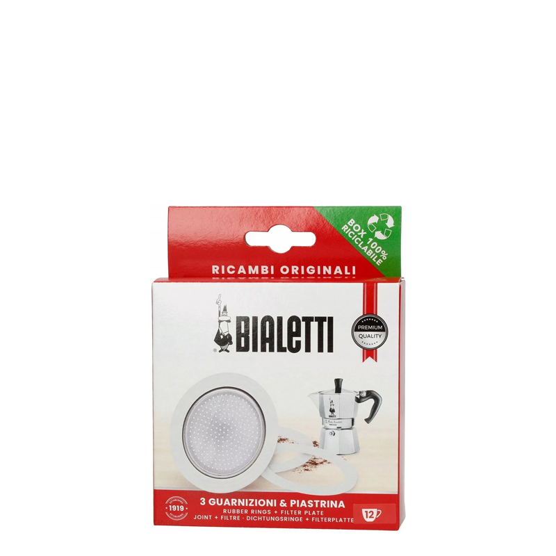 Bialetti Replacement Gaskets and Filter Set, Moka Express 12 Cup